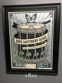 Dave matthews Band Concert Poster Mansfield Massachusetts with ticket stub