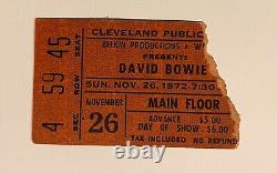 David Bowie 1972 Ziggy Stardust vintage concert ticket stub Cleveland