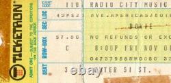 David Bowie 1974 Diamond Dogs Concert Ticket Stub-radio City Music Hall-new York