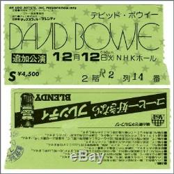 David Bowie 1978 NHK Hall Tokyo Concert Programme & Ticket Stub (Japan)