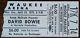 David Bowie-1978 Rare Original Concert Ticket Stub (milwaukee-mecca Arena)