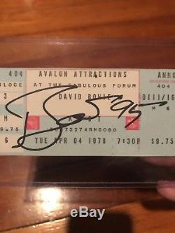 David Bowie Autographed Ticket Stub Signed Signature Autograph Rare Concert Live