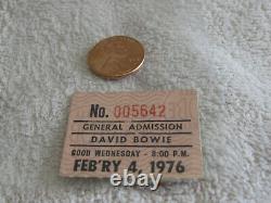 David Bowie concert ticket stub (Feb. 4, 1976) Memorial Coliseum, Portland, OR