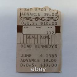 Dead Kennedys Ticket Stubs Pair, 1983 Punk Rock, Hardcore, Concert,'80s, Live