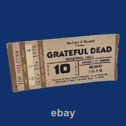 Dec 1979 Grateful Dead Vintage Concert Ticket Stub Memorial Hall Kansas City KS