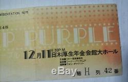 Deep Purple 1975 Japan Tour Concert Stub Ticket