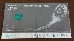 Deep Purple JAPAN original 1972 concert ticket stub (NOT tour book) MORE LISTED
