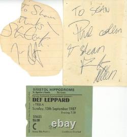 Def Leppard Autographs and Concert Ticket Stub