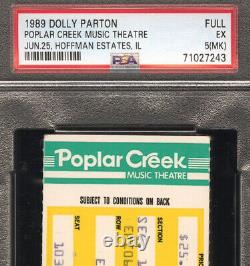 Dolly Parton 1989 White Limozeen Full Unused Concert Ticket PSA 5 Chicago