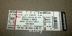 Don Rickles & Regis Philbin 11/20/2016 Full Ticket Stub FINAL CONCERT Pasadena