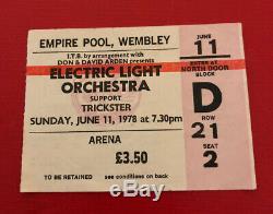 ELECTRIC LIGHT ORCHESTRA Ticket Stub Wembley Arena 1978 Rare Concert Memorabilia