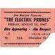 Electric Prunes Concert Ticket Stub Lake Tahoe Ca 8/11/67 American Legion Hall