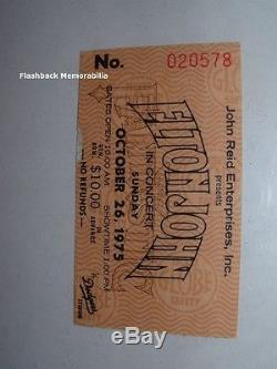 ELTON JOHN 1975 GLOBE Concert Ticket Stub DODGERS STADIUM Rare CAPTAIN FANTASTIC