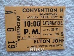 ELTON JOHN Original 1971 CONCERT TICKET STUB Asbury Park EX+