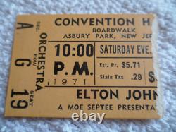 ELTON JOHN Original 1971 CONCERT TICKET STUB Asbury Park EX+