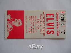 ELVIS 1975 Original RED CONCERT TICKET STUB New Years Eve, Detroit