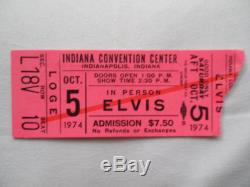 ELVIS Original 1974 CONCERT Ticket STUB Indianapolis