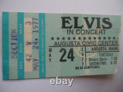 ELVIS Original 1977 CONCERT TICKET STUB Augusta, Maine EX