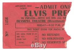 ELVIS PRESLEY 1956 Olympia Theatre Concert Ticket Stub