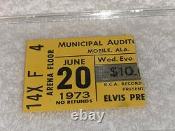 ELVIS PRESLEY 1973 VINTAGE CONCERT TICKET STUB Mobile Alabama Auditorium AL USA