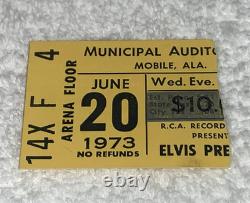 ELVIS PRESLEY 1973 VINTAGE CONCERT TICKET STUB Mobile Alabama Auditorium AL USA