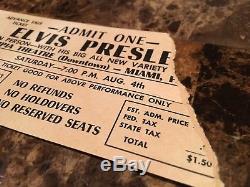 ELVIS PRESLEY Concert Ticket Stub August 4, 1956 OLYMPIA THEATRE MIAMI FLORIDA