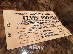 ELVIS PRESLEY Concert Ticket Stub August 4, 1956 OLYMPIA THEATRE MIAMI FLORIDA