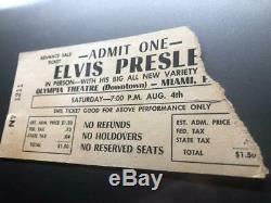ELVIS PRESLEY Concert Ticket Stub August 4, 1956 OLYMPIA THEATRE MIAMI FLORIDA