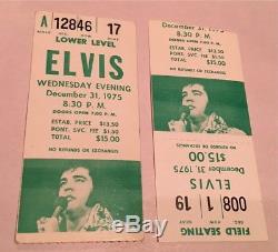 ELVIS PRESLEY Concert Ticket Stub LOT OF 2 December 31, 1975 PONTIAC MICHIGAN