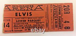 ELVIS PRESLEY Concert Ticket Stub MILWAUKEE June 14, 1972 Excellent, VERY RARE