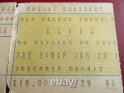 ELVIS PRESLEY GENUINE CONCERT TICKET STUB JUNE 23rd 1973 NASSAU, UNIONDALE, NY