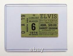 ELVIS PRESLEY GENUINE CONCERT TICKET STUB MARCH 6th 1974 MONTGOMERY ALABAMA