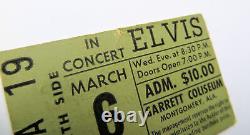 ELVIS PRESLEY GENUINE CONCERT TICKET STUB MARCH 6th 1974 MONTGOMERY ALABAMA