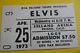 Elvis Presley Original 1973 Concert Ticket Stub Fresno, Ca