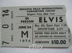 ELVIS PRESLEY Original 1974 CONCERT TICKET STUB Niagara Falls, NY EX