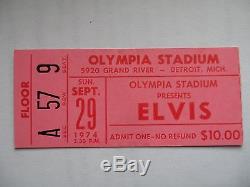 ELVIS PRESLEY Original 1974 CONCERT Ticket STUB Olympia Stadium, DETROIT