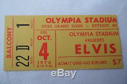 ELVIS PRESLEY Original 1974 CONCERT Ticket STUB, Olympia Stadium, DETROIT