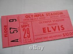 ELVIS PRESLEY Original 1974 CONCERT Ticket STUB Olympia Stadium, DETROIT