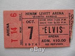 ELVIS PRESLEY Original 1974 CONCERT Ticket STUB Wichita, Kansas