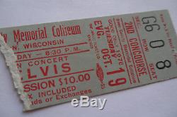 ELVIS PRESLEY Original 1976 CONCERT TICKET STUB Madison, WI EX