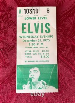 ELVIS PRESLEY-TICKET STUB-NEW YEARS EVE CONCERT-PONTIAC SILVERDOME-Dec 31, 1975