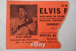 ELVIS original 1956 CONCERT TICKET STUB! Jax, FL