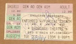 ENTOMBED Oct 11, 1994 Concert/Show Ticket Stub AUTOGRAPHED Lars-Goran Petrov+