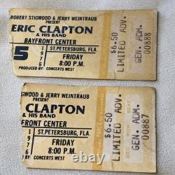 ERIC CLAPTON original 74 75 76 3 CONCERTS 4 STUBS RARE PB TPA ST PETE