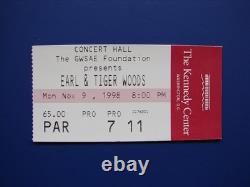 Earl & Tiger Woods Speech- Kennedy Center Concert Hall Nov 1998 Ticket Stub RARE