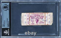 Eddie Van Halen Authentic Signed 1.5x3.75 1984 Concert Ticket Stub BAS Slabbed