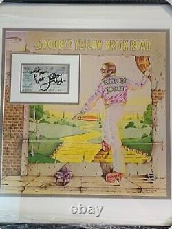 Elton John Autographed Signed Concert Ticket Stub Framed 18x18 Display JSA COA