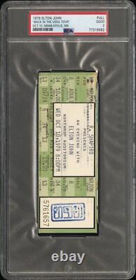 Elton John Back in the USSA Tour Concert Minneapolis Ticket Stub PSA 10/10/1979