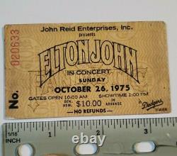 Elton John Concert Ticket Stub October 26 1975 LA Dodgers Stadium Original