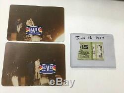 Elvis Concert Ticket Stub Kansas City June 18, 1977 With Original Candid Photos